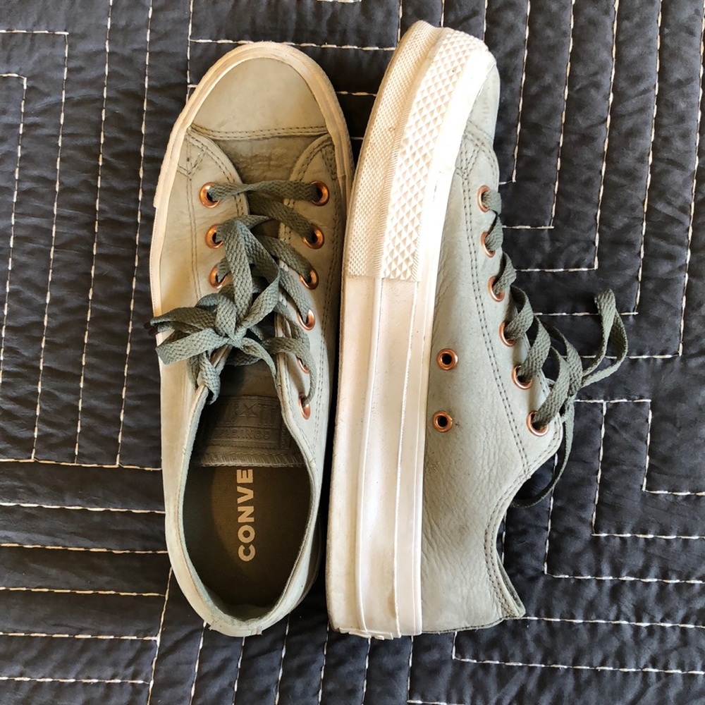 Platform Moss Green Converse